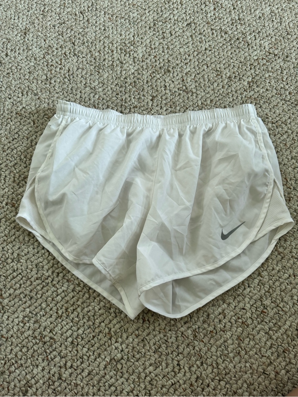 Nike Women’s White Athletic Running Shorts with Reflective Swoosh